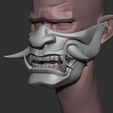 8.jpg Half Samurai Mask 3D print model