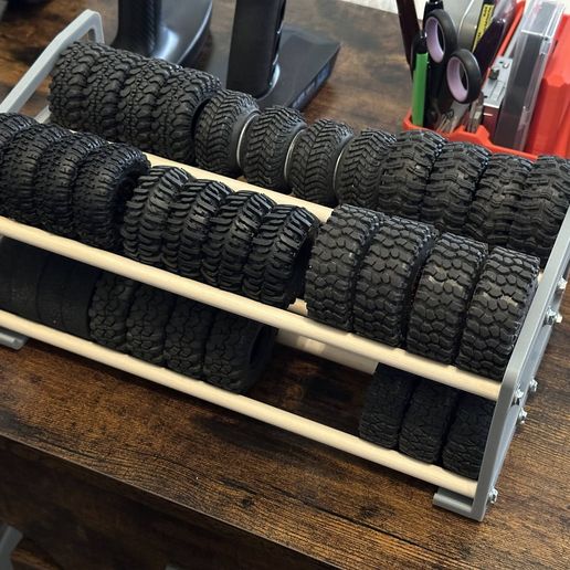 Micro RC Tire Rack for scx24, trx4m, etc. 3D model