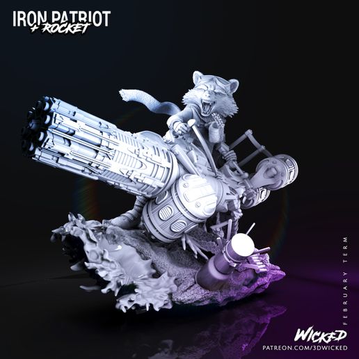 Wicked Marvel Avengers Endgame: Rocket Racoon Sculpture STLs ready for printing