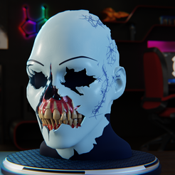 Render-1.png STL file The Psycho mask from Until Dawn・Design to download and 3D print