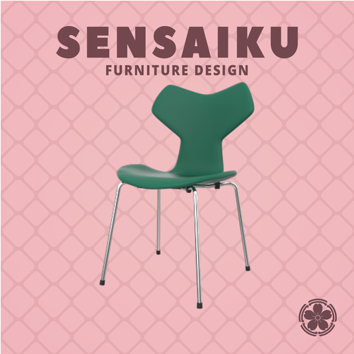 Miniature Replica 1:12 05. Arne Jacobsen Grand Prix Chair for Miniature Dollhouse - Vitra - 3D Print Instant Download - Miniature Furniture Designer Series