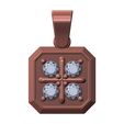 Cross-diamond-cluster-Square-12x12mm-emrald-shaped-pendant-charm-11.jpg Square cluster emrald shaped pendant charm with bail 3D print model