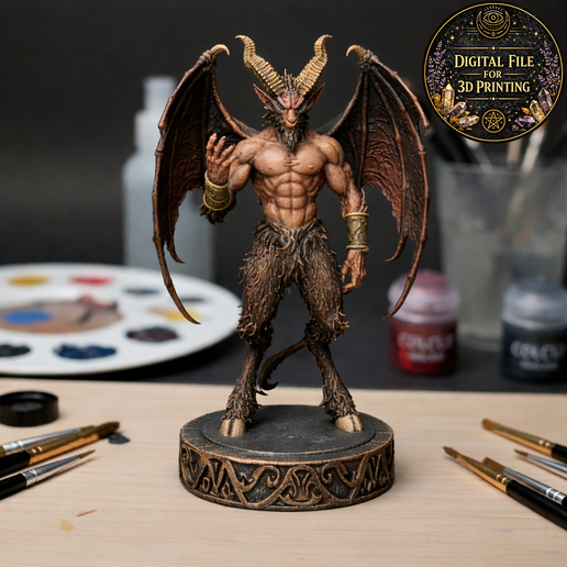 Azazel STL – Infernal Fallen Demon Statue for 3D Printing