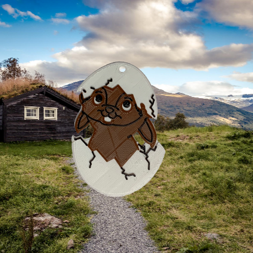 Hare in egg 3D model