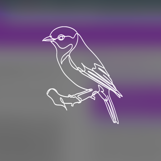 Black-headed Honeyeater 3 lineart 3d printed