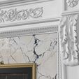 3ddd4.jpg White Fireplace in a classic style. Fireplace in classic style