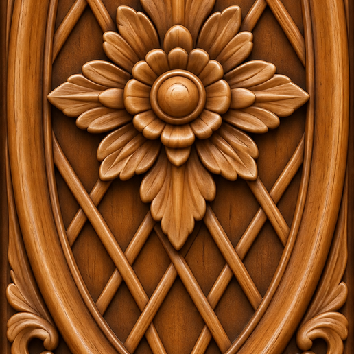 Flower Lattice Decorative Carving STL