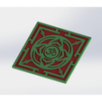 posavasos1.png Oriental or Asian coaster with flower and OHM