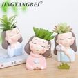 e760d570518c21d36eb74bb21bfdfe63.jpg Pack combo 2 Cute girls planter for 3D printing 3D print model