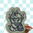 Blue-check-dog-5.png Fichier STL Easter Highland Cow Freshie