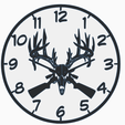 Deer-skull-crossed-rifles-clock.png 2D Deer skull with crossed guns