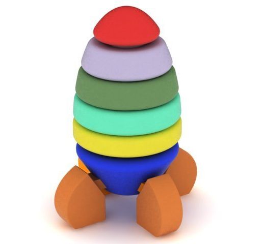 2.jpg Colorful Stacking Rocket 3D Model"