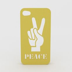 Peace-Hand-Iphone-Case.jpg Fichier STL Cas d'Iphone de main de paix 4 4s・Idée pour impression 3D à télécharger, Custom3DPrinting