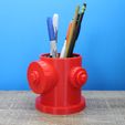 IMG_7766.jpg Fire Hydrant Pencil Cup Gift For Firefighter Fireman Desk Toy Organization Pen Holder Red Office Accessory Fathers Day Birthday Planter Cool