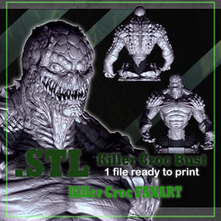 cutls.png Killer Croc Bust - Killer Croc Bust - Killer Croc Suicide Squad Figure - Collectible Fan Art