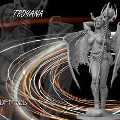 TROYANA-DESNUDA.jpg STL file WARRIOR LADY OF HELL WAR HAMER TOPLESS・Model to download and 3D print