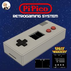 Pico_Retrogaming_System_Cults3D_1.jpg Free STL file RASPBERRY PI PICO RETROGAMING SYSTEM・3D printable model to download