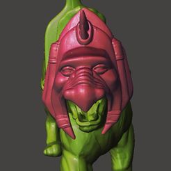 Battle-Cat-VC-3.jpg STL file BATTLE CAT MOTU VINTAGE WITH CLASSICS HELMET・3D printer model to download