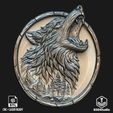 Front.jpg Relieve de lobo para láser CNC e impresión 3D Archivo STL y TIF en escala de grises 4K - Modelo 3D de alto detalle
