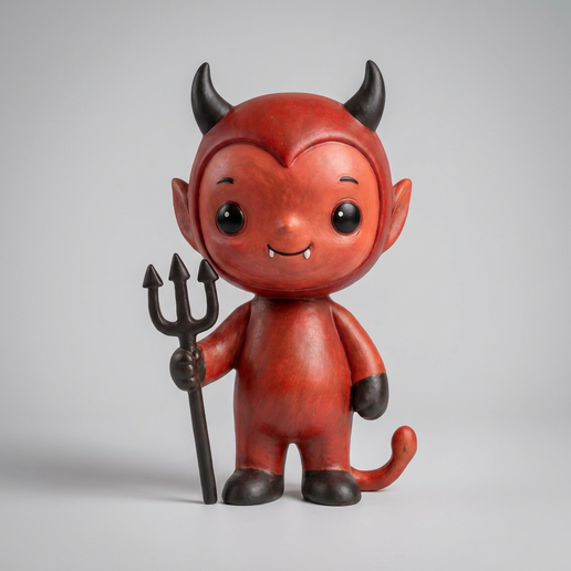 Devil with Pitchfork – Halloween Chibi Figure STL 3D Print