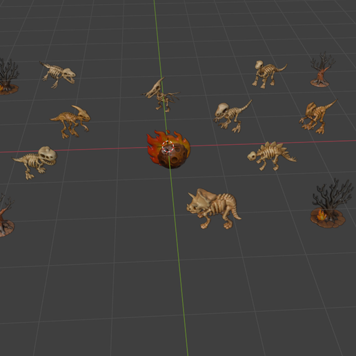 Skeleton Dinosaur Bundle Models -Theme - Cretaceous-Paleogene extinction event