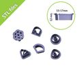 etsy-view4.jpg Mini Polymer Clay Cutters, six shapes 0.6" (15mm) perfect for studs, donut, flower, shell, Set #3
