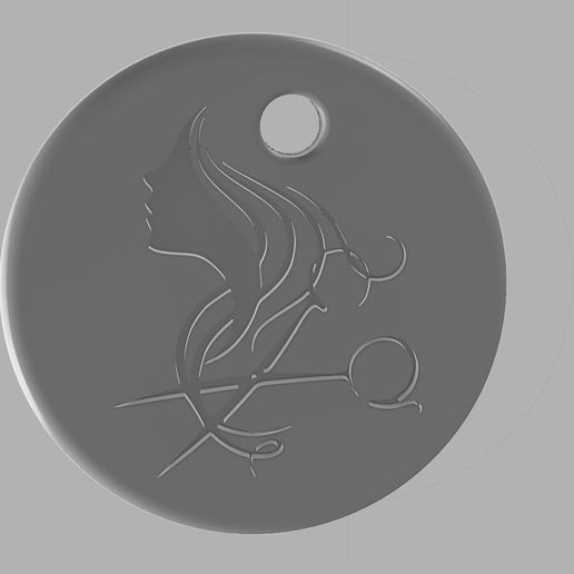 Hairdressing key ring 3D model