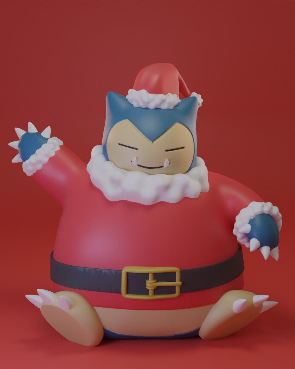 snorlax-render-natal.jpg Download free STL file Pokemon - Snorlax Christmas Costume • 3D printer template, ErickFontoura3D