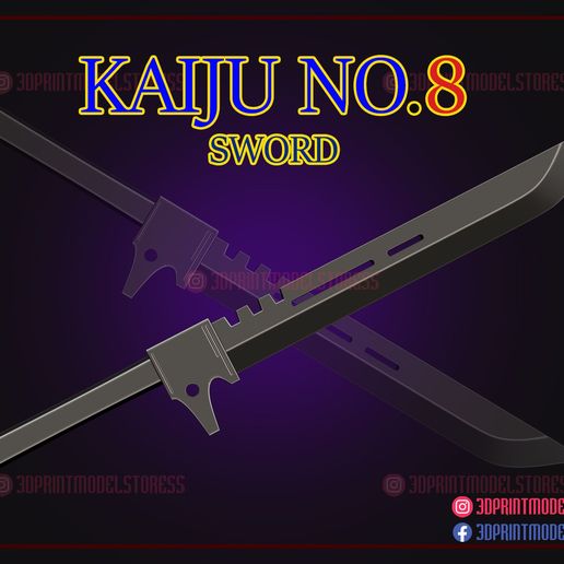 Kaiju_no_8_sword_3d_print_model_01.jpg 3D file Kaiju No.8 Sword - Anime Cosplay Weapon・3D printable model to download, 3DPrintModelStoreSS