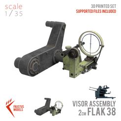 flak38.jpg Файл STL Козырек в сборе для TRUMPETER 20mm Flak-Vierling Flak-38・Модель для загрузки и 3D печати, FaustusModels