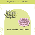 1.png Lotus Flower Cutter for Polymer Clay | Digital STL File | Clay Tools | 5 Sizes Clay Cutters for Earrings