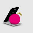 2.png Cell Phone Stands bomba toons - BOMB pink - BOMB OMB- PINK