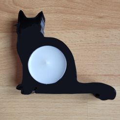Teelichtkatze_9.jpg STL file Cat with tealight holder - Cat with tealight holder・3D printable model to download