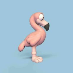 Cod1620-Cartoon-Flamingo-3.jpeg 3D file Cartoon Flamingo・3D printer model to download, Usagipan3DStudios