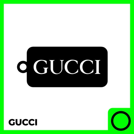 Gucci Keychain 3D Model – Luxury Logo Keyring