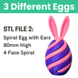 STL-Files-Easter-Egg-Bunny-Spiral-Fidget-STL-File-Design-2.png Easter Egg Spiral Fidget - Easter Egg & Egg Bunny STL Files