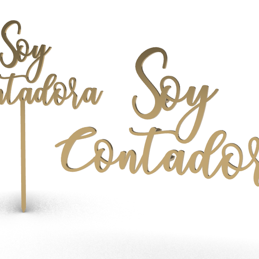 STL file Topper Soy Contadora pinch and front 🍰 ・3D print design to ...
