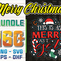 Merry-Christmas-Bundle-1.png Datei 3D 160 Frohe Weihnachten Bundle Weihnachten SVG・Design für 3D-Drucker zum herunterladen