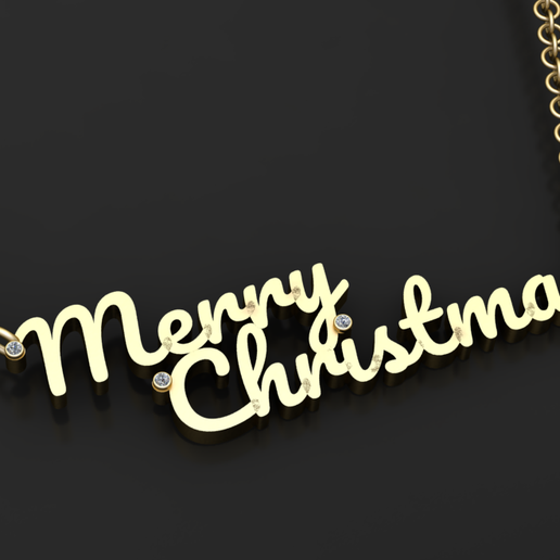 Merry Christmas Diamond Necklace