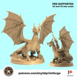 dragon-my3dprintforge-main.jpg 3D file The ancient dragon 32/75mm scale pre-supported・Template to download and 3D print, My3DprintFORGE