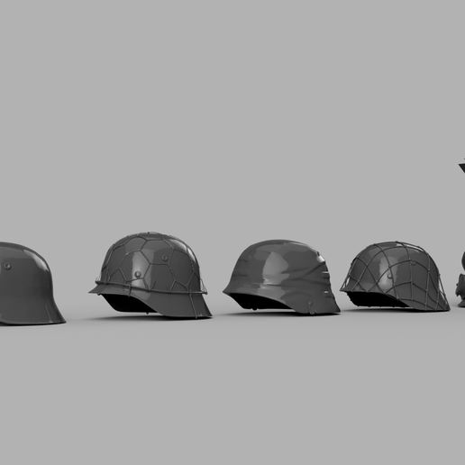 1/35 German Headwear pack 3D model