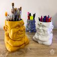 Buda_004.jpg STL-Datei Buddha, Blumentopf und Bleistifthalter・3D-druckbares Design zum Herunterladen
