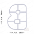 letter_b~7.25in-cm-inch-top.png Letter B Cookie Cutter 7.25in / 18.4cm