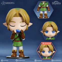 Link_Skybits.png 3D file LINK CHIBI CUSTOMIZABLE NO SUPPORTS 2 BODIES 2 HEADS NENDOROID・3D printer design to download