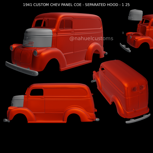 1941 CUSTOM CHEV PANEL COE - SEPARATED HOOD - 1 25 3D model