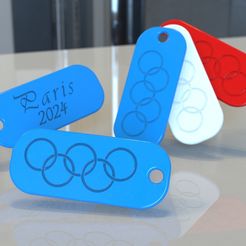 Porte-clés-JO.jpg Fichier STL 2024 Olympic Games key ring - Porte clés jeux olympiques Parsi 2024・Plan pour impression 3D à télécharger