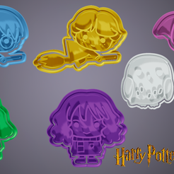 Sin título-1.png 3D file Set of 7 Harry Potter cookie cutters and fondant・3D printable model to download