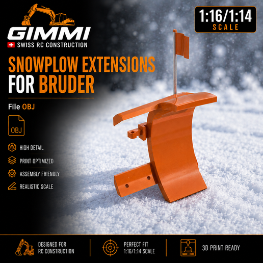 1/14 - Snowplow extensions for BRUDER