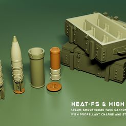 Preview1.jpg STL file Modern 125mm tank cannon shells with wooden box・3D printable model to download