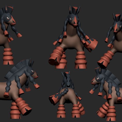 🐉 Pokemon - Mudbray and Mudsdale with 2 poses・ STL File for ・Cults